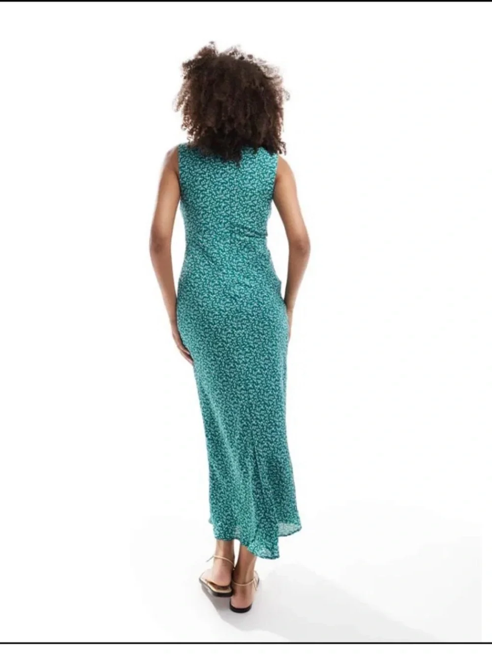Abercrombie & Fitch Teal/light green Floral Maxi Dress